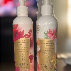 Nakery Beauty Hydra-C Oil to Foam Face and Body Cleanser. You get Both!
